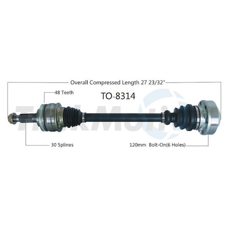 Surtrack Axle Cv Axle Shaft, To-8314 TO-8314